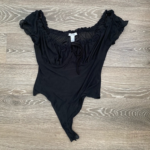 Revamped Black Mesh Bodysuit - Picture 1 of 14